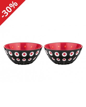 Set 2 boluri din acril, negru/rosu, 12.5 cm, colectia Le Murrine - GUZZINI